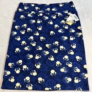 LuLaRoe Cassie Pencil Skirt - Navy and Cream Floral